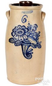 NY STONEWARE CHURN, BURGER COR