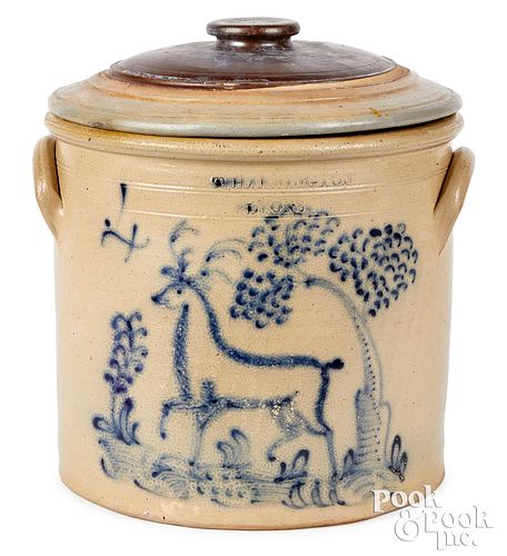 NY STONEWARE CROCK, HARRINGTON