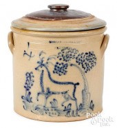 NY STONEWARE CROCK, HARRINGTON