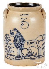 NY STONEWARE CROCK, LYONS COBA