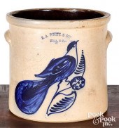 NY STONEWARE CROCK, WHITE & SO
