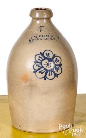 NY STONEWARE JUG, C.W. BRAUN B