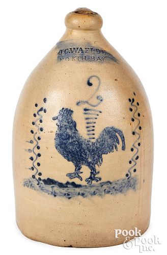 NY STONEWARE JUG, J.C. WAELDE NORTH