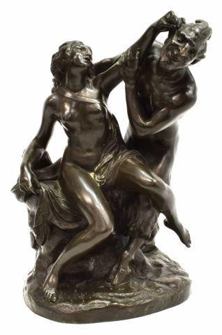 NYMPH & SATYR BRONZE SCULPTURE