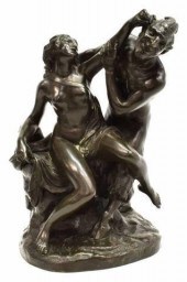 NYMPH & SATYR BRONZE SCULPTURE