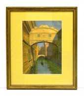 O. Pizio watercolor  matted an