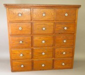 OAK 15 DRAWER STORE CABINETca.