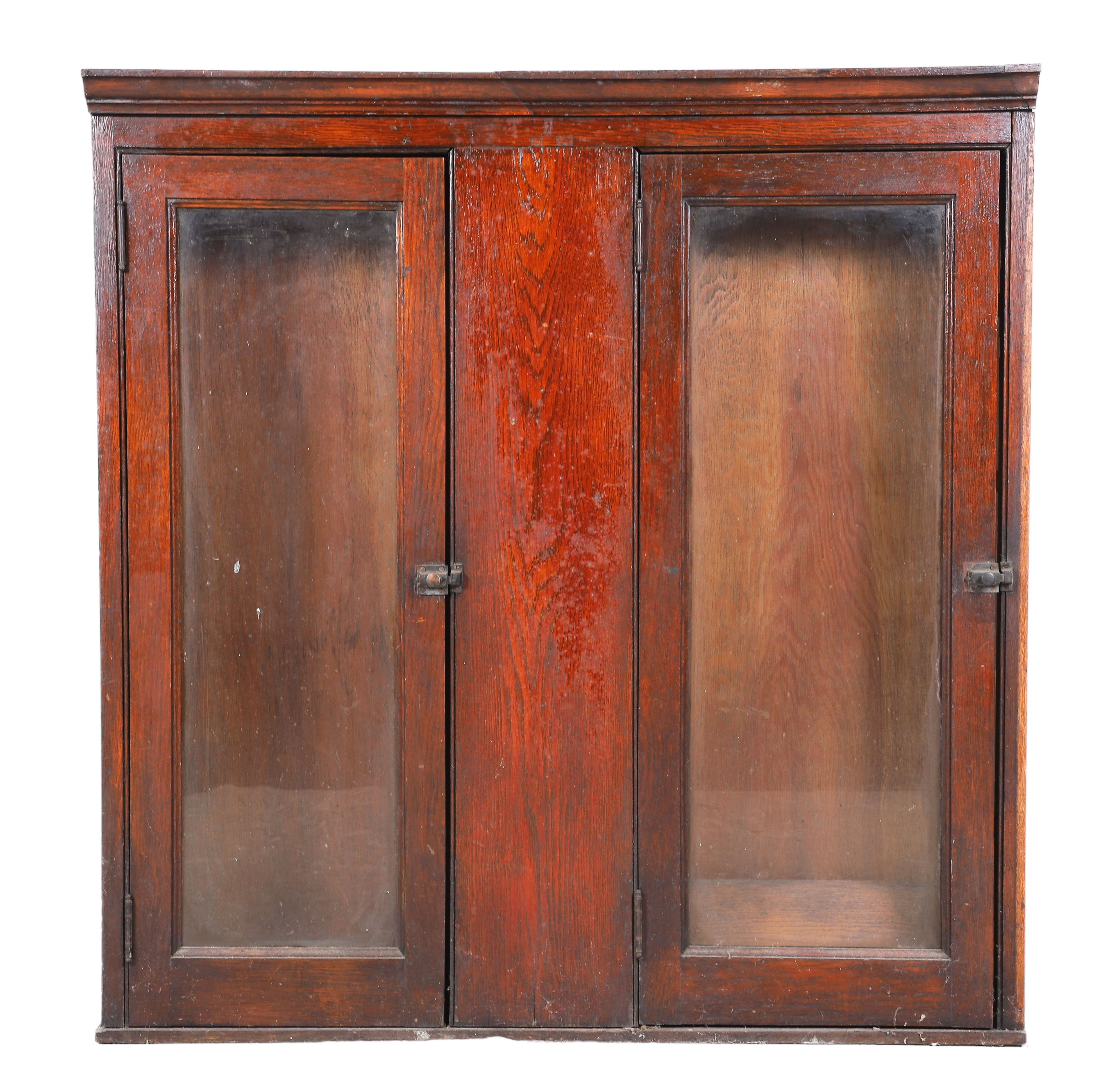 Oak 2-door bookcase, two glass