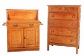 Oak 2 over 4 high chest, along