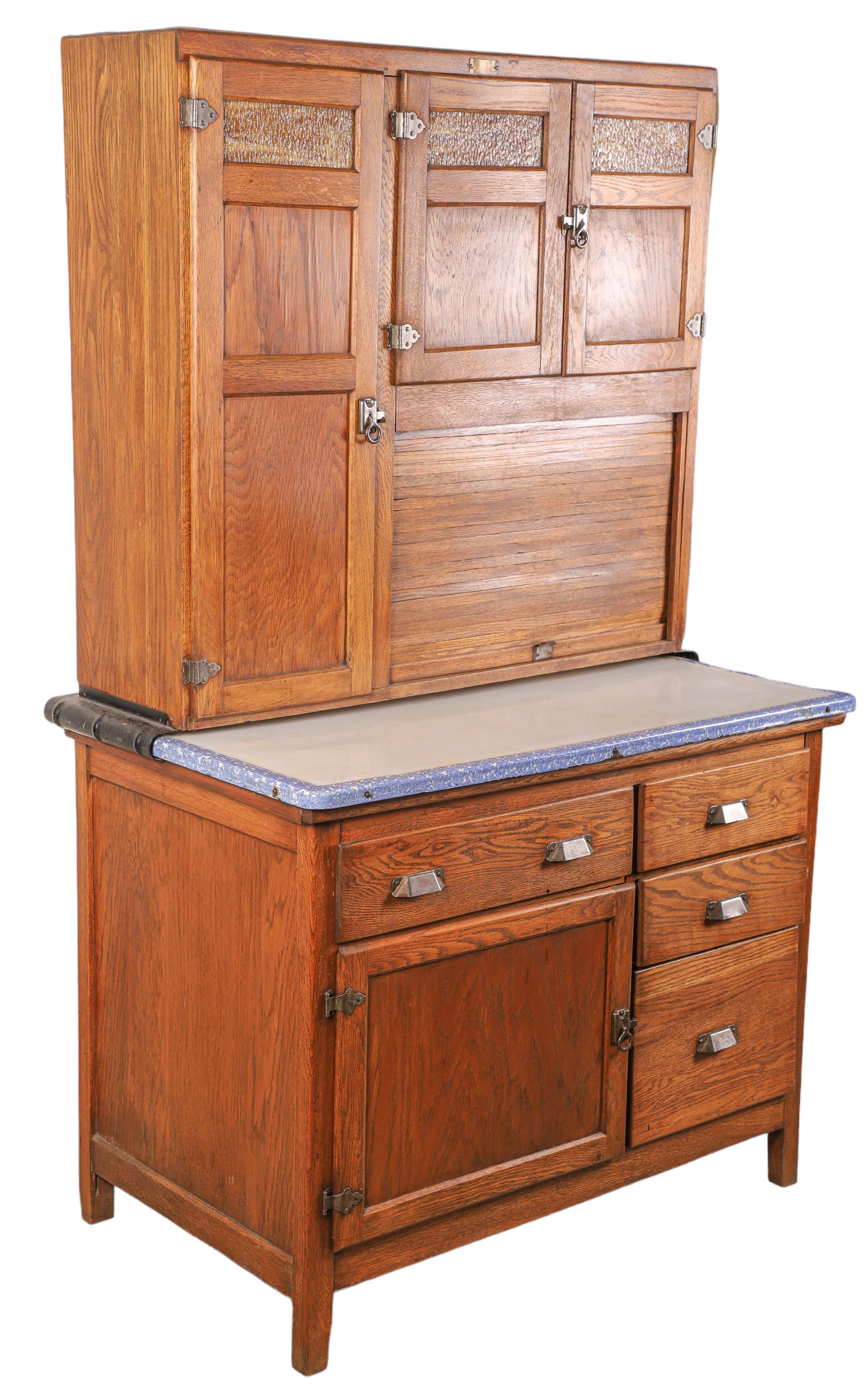Oak 2-pc Hoosier cabinet, top