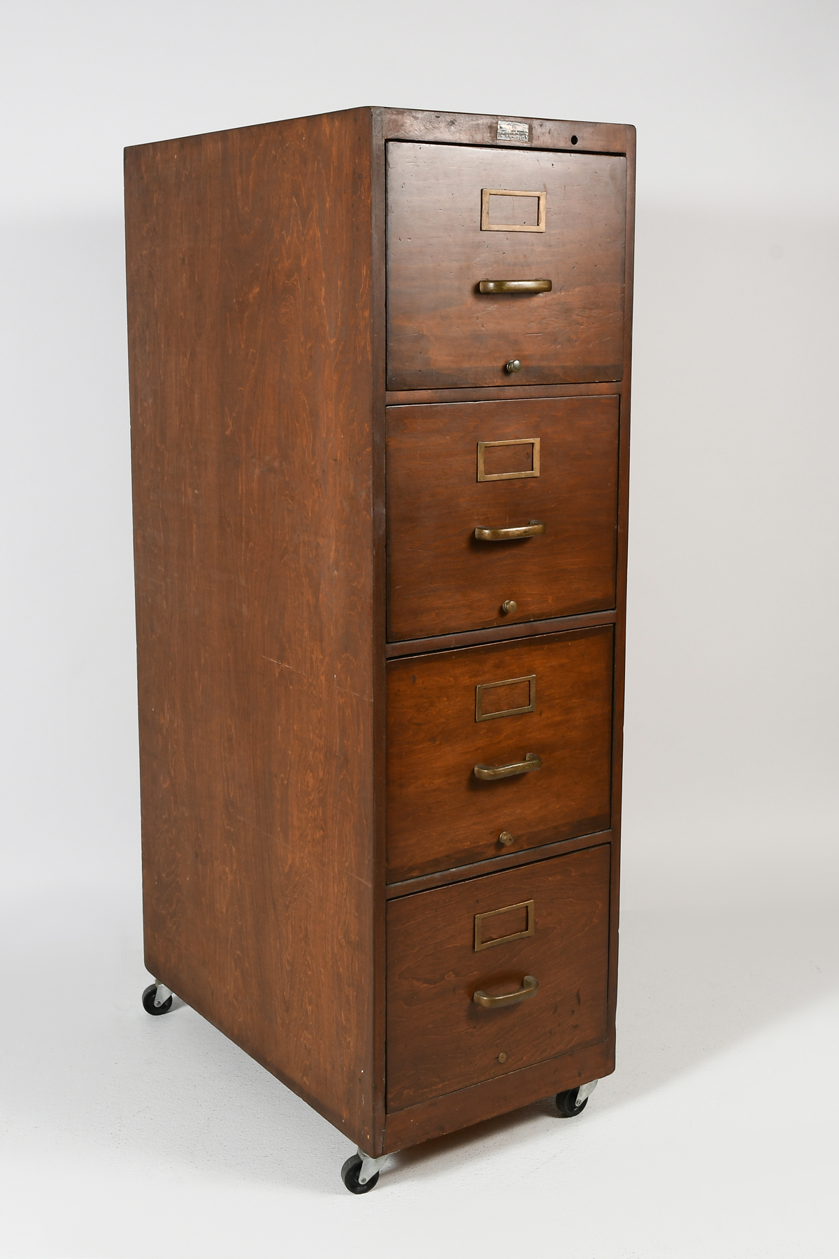 OAK 4 DRAWER FILING CABINET: