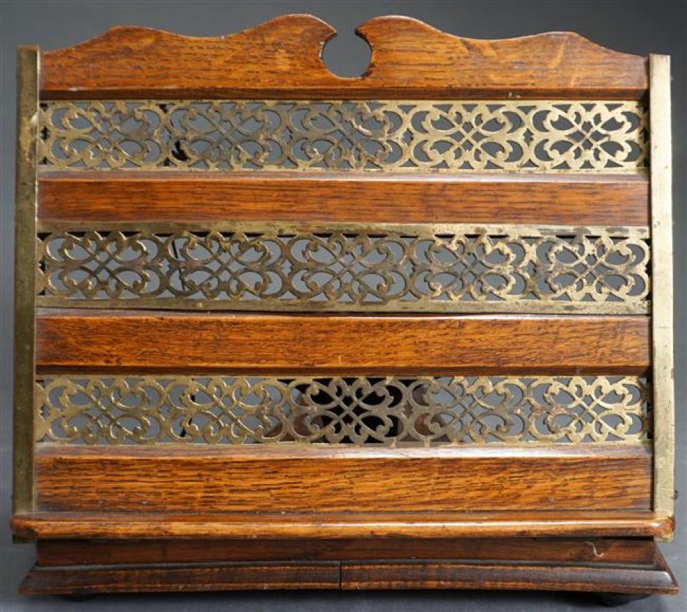 OAK AND BRASS MOUNTED COLLAPSIBLE