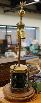 OAK AND BRASS MOUNTED NAUTICAL