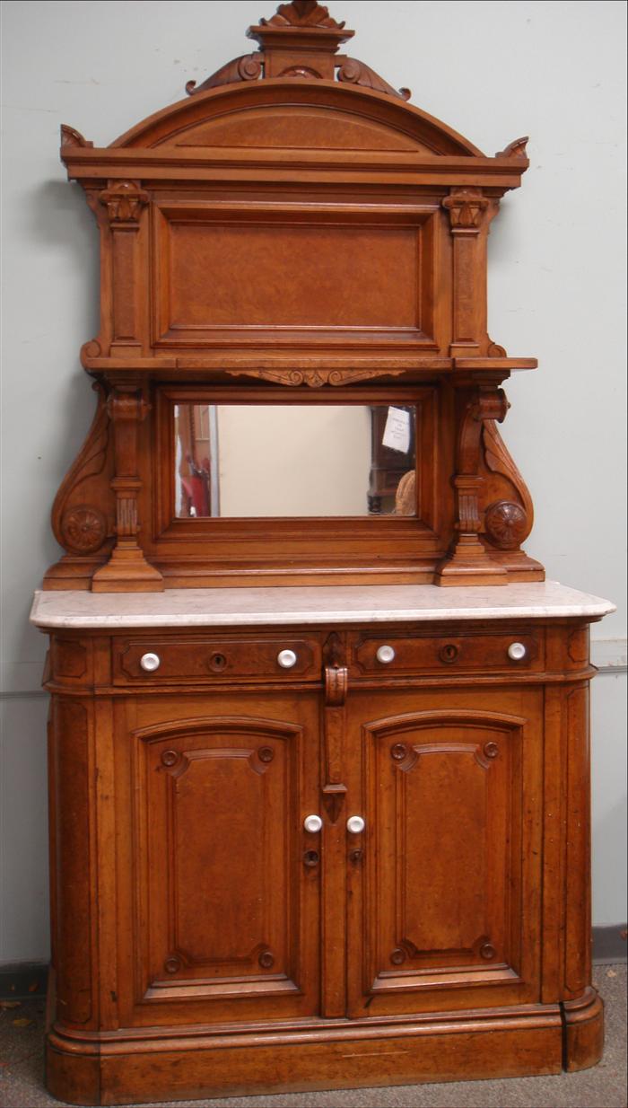Oak and burl wood Victorian