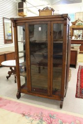 OAK AND GLASS CHINA CABINETOAK