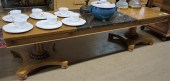 OAK AND MARBLE INSET COFFEE TA