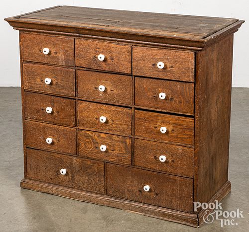 OAK APOTHECARY CUPBOARD, LATE