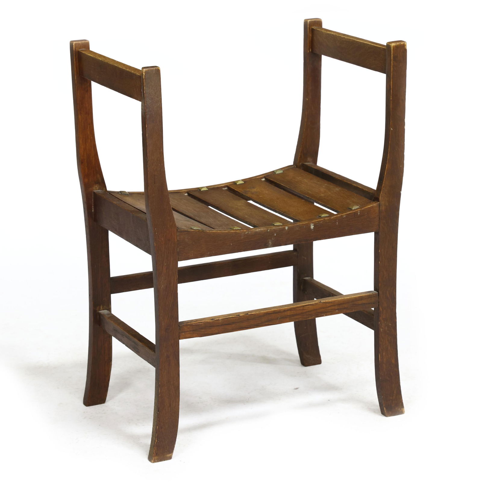 OAK ARTS AND CRAFTS SLAT STOOLOak