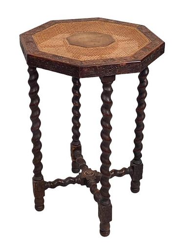 OAK BARLEY TWIST OCTAGONAL TABLE