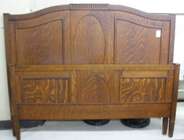 OAK BED AND DRESSER: American
