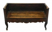 OAK BENCH, PANEL BACK AND SIDE