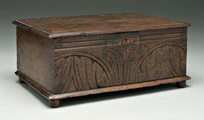 Oak Bible or document box, carved