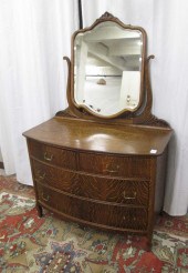 OAK BOW-FRONT DRESSER WITH TIL