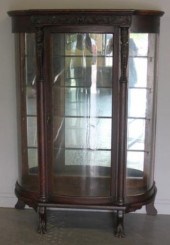 Oak Bowed China Closet.Bowed s