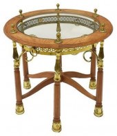 OAK & BRASS CIRCULAR TOP SIDE