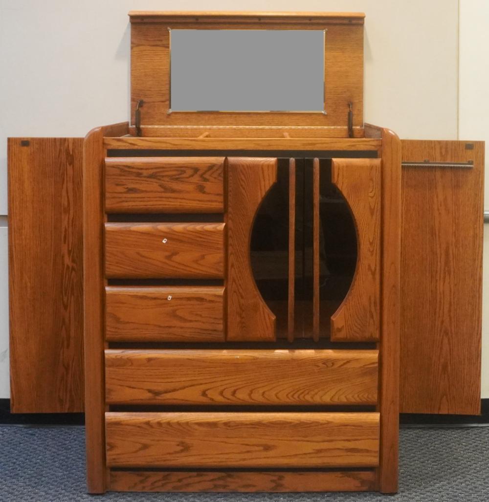 OAK CABINET, 50 1/2 X 41 IN. (128.3