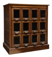 OAK CARD CATALOG STYLE CABINET