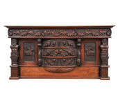 OAK CARVED SIDEBOARD<br>Oak si