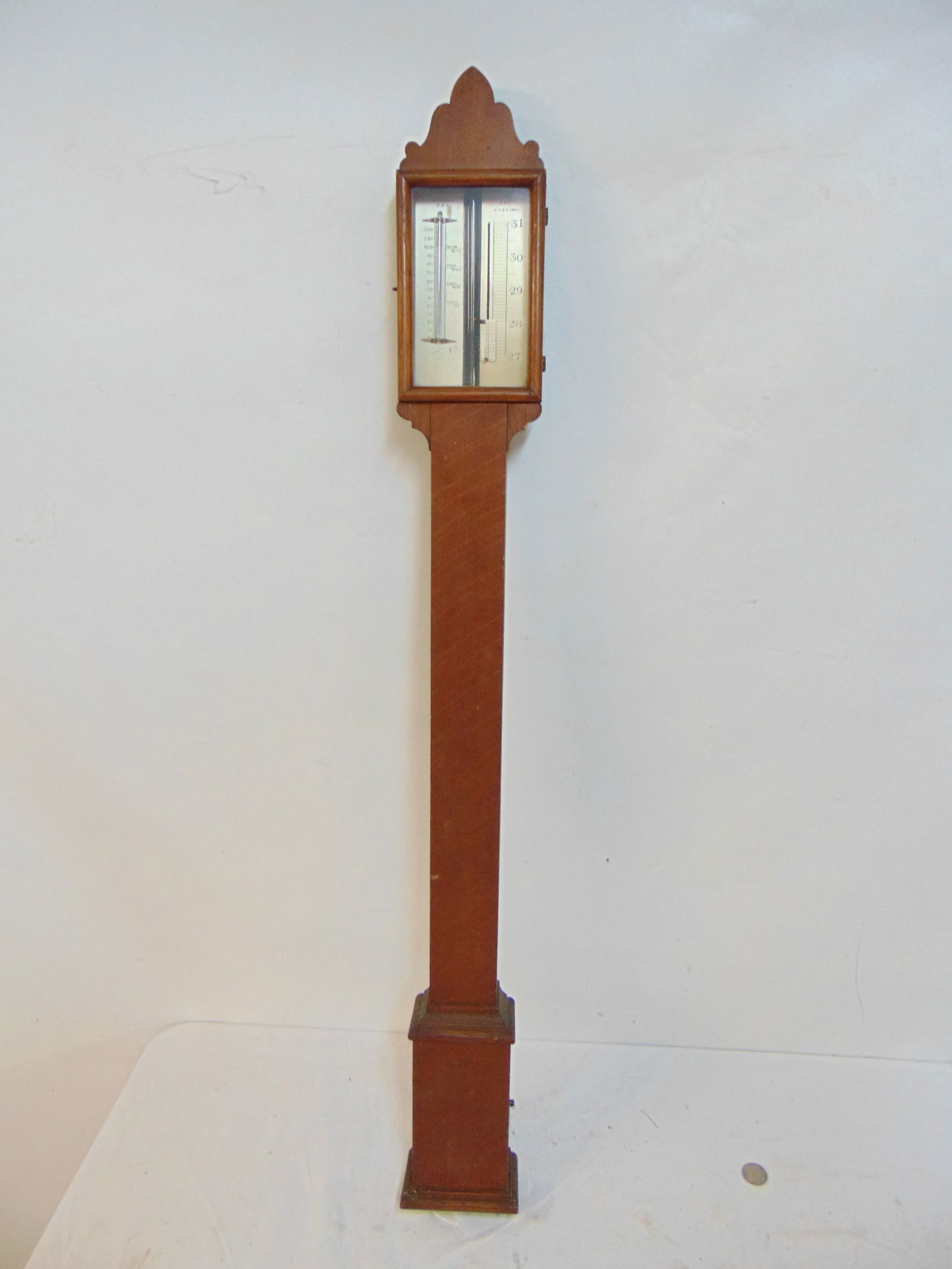 OAK CASE BAROMETER BY CHARLES