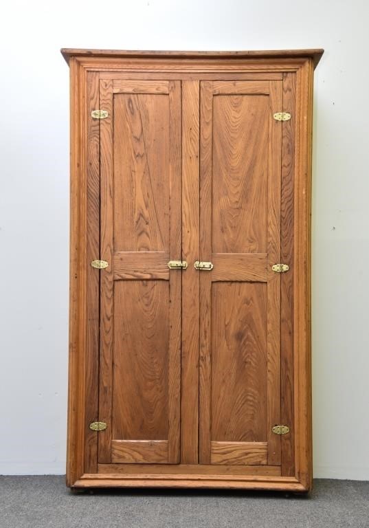 Oak cedar lined cabinet, late