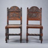 OAK CHAIRS, CIRCA 1900Three oa