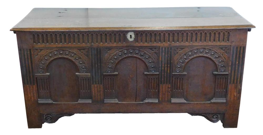 OAK CHEST, CONTINENTAL, 18TH C.