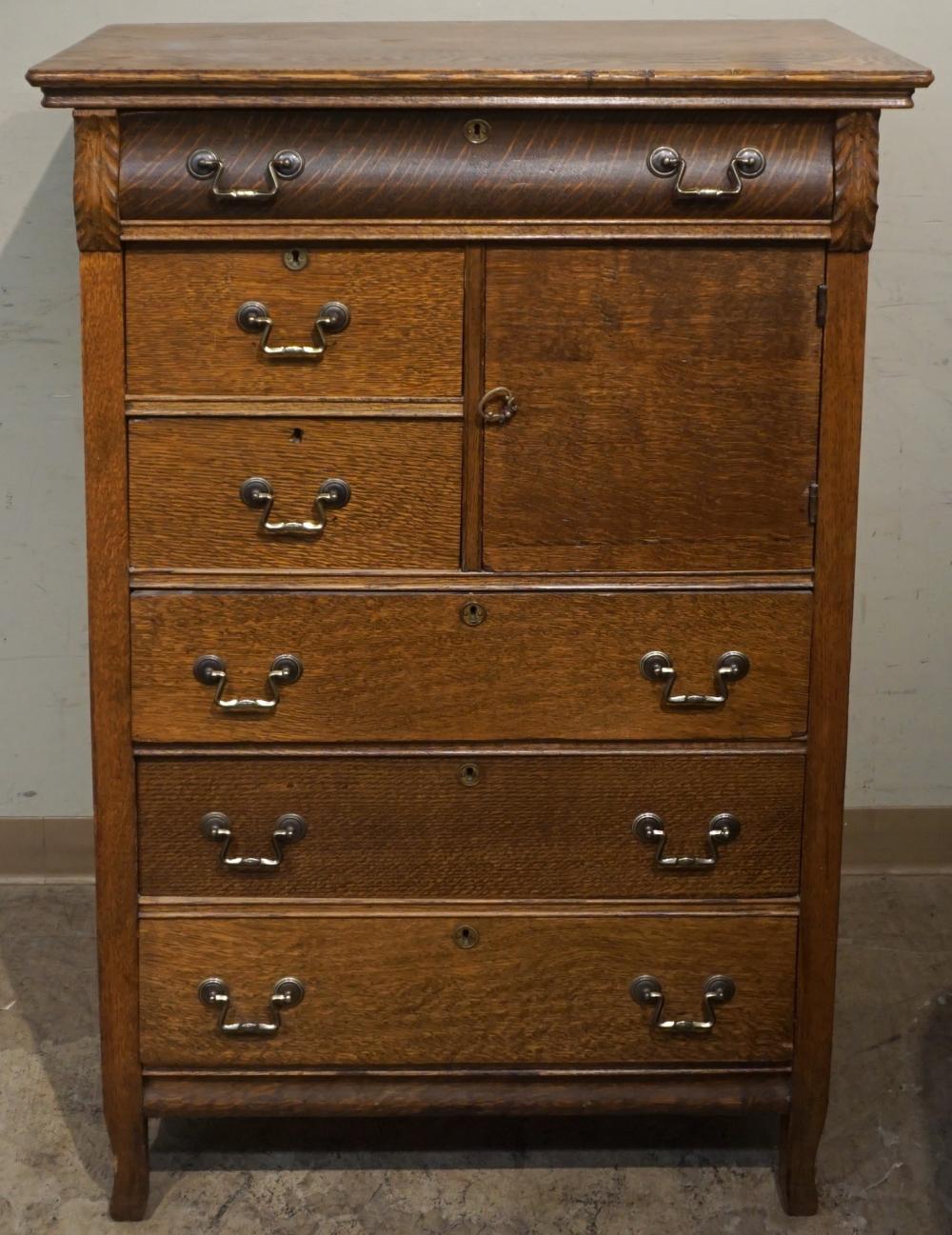 OAK CHESTROBE, 48 1/2 X 32 3/4 X 18