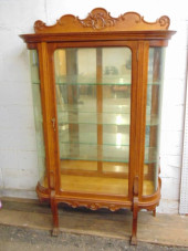OAK CHINA CABINET WITH CURVED