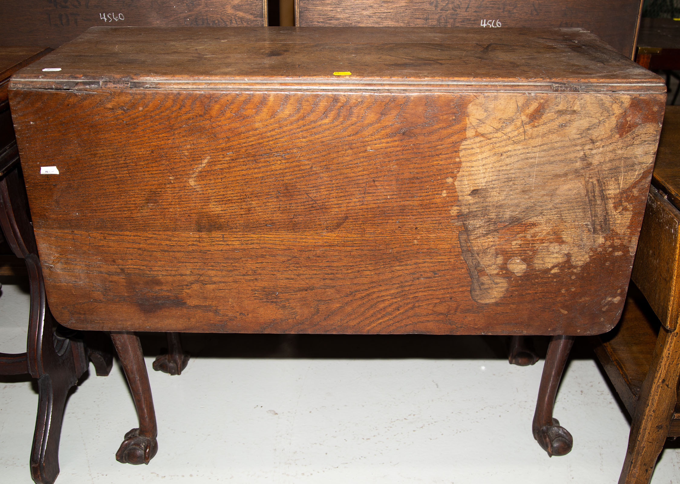 OAK CHIPPENDALE STYLE DROP LEAF