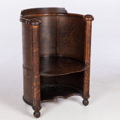 OAK CHOIR CHAIR, 19TH C<br>Des
