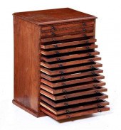 Oak collector's cabinet 19th c