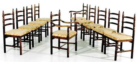 Oak country dining chair set