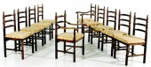 Oak country dining chair set c