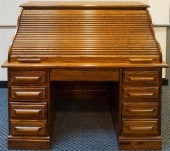 OAK CREEK OAK ROLL-TOP DESK, H