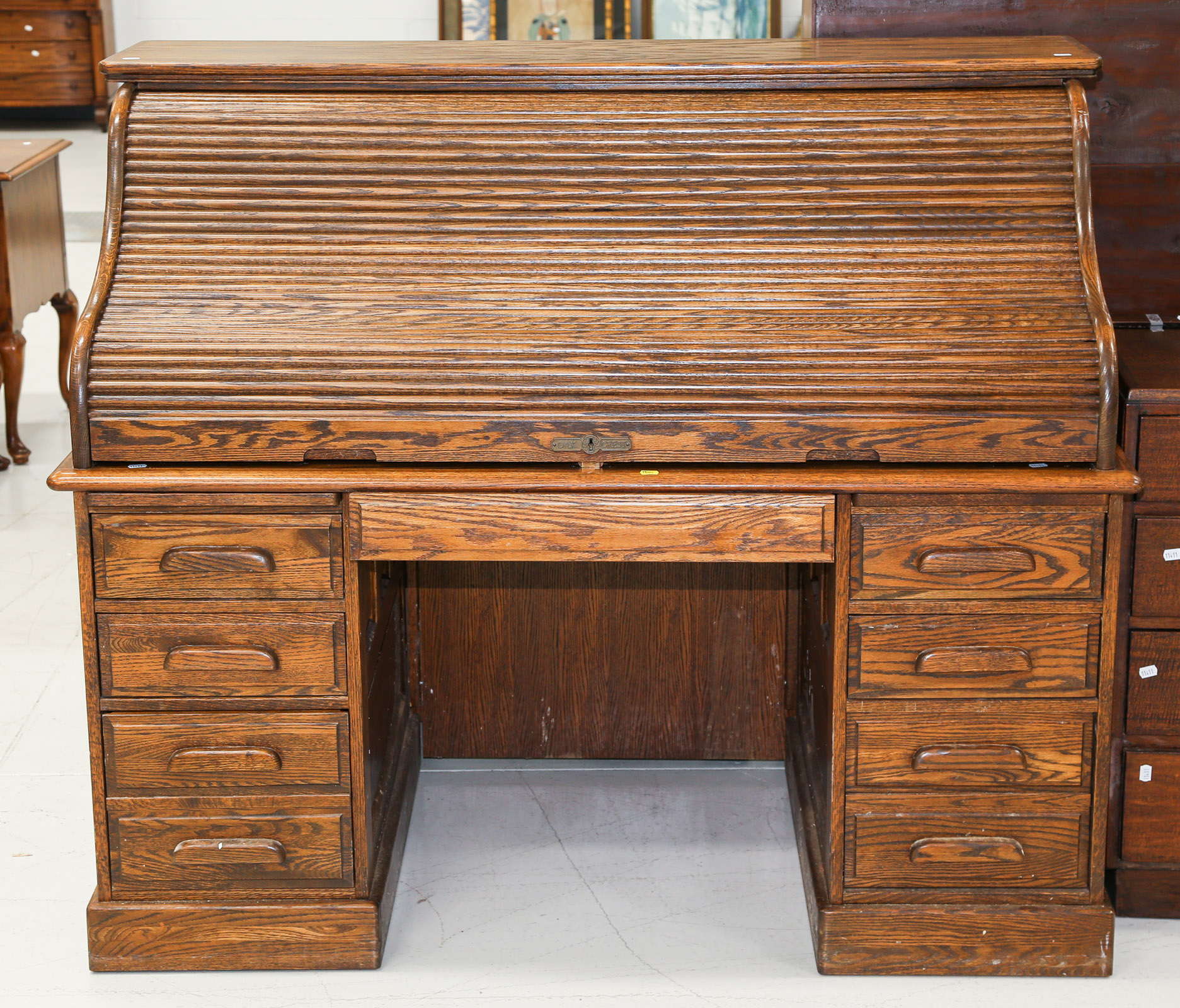 OAK CREST OAK ROLL TOP DESK 1st