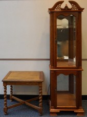 OAK CURIO CABINET AND A LANE B
