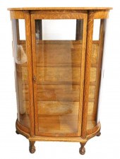 OAK CURIO CABINET, LATE 19TH C