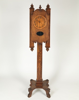 Oak Custom Pedestal Clock ca.