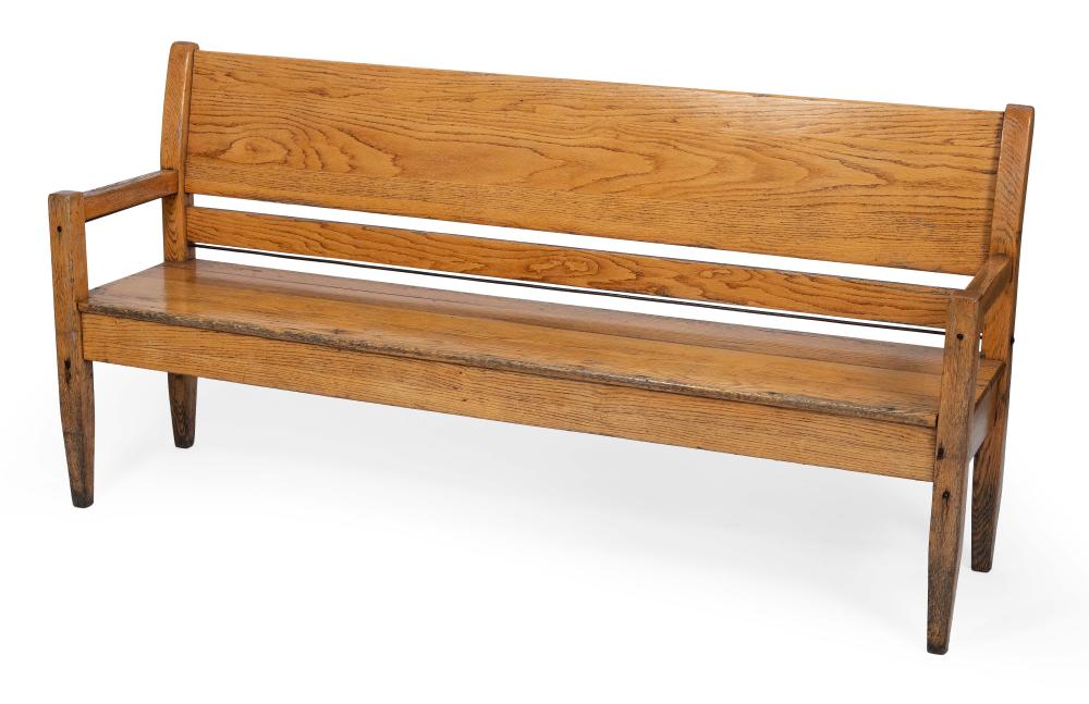 OAK DEACON'S BENCH EARLY 20TH