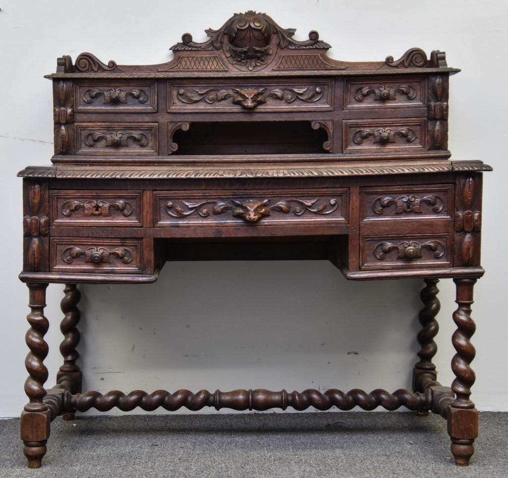 Oak desk, circa 1900 with nice